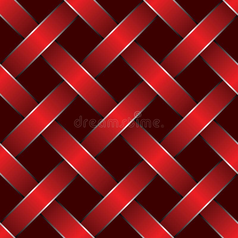 Red ribbon woven