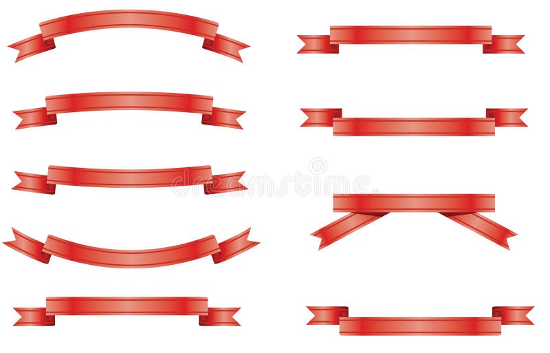 Red ribbons set