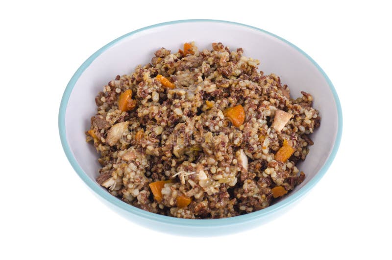 Red Rice Porridge with Meat and Vegetables. Stock Photo Image of