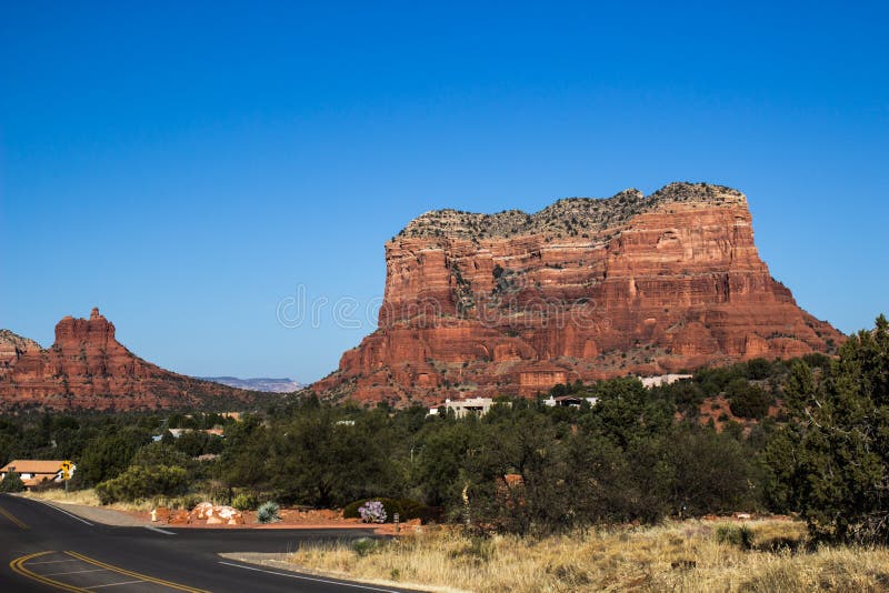Red Rock Mountain Butte With Layers royalty free stock images Red Rock Mountain Butte With Layers royalty free stock images