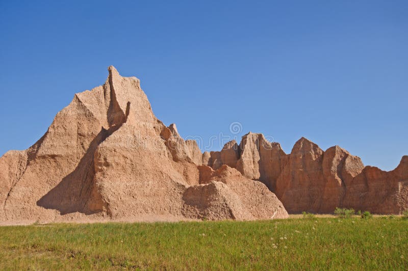 Red rocks in the Badlands royalty free stock image