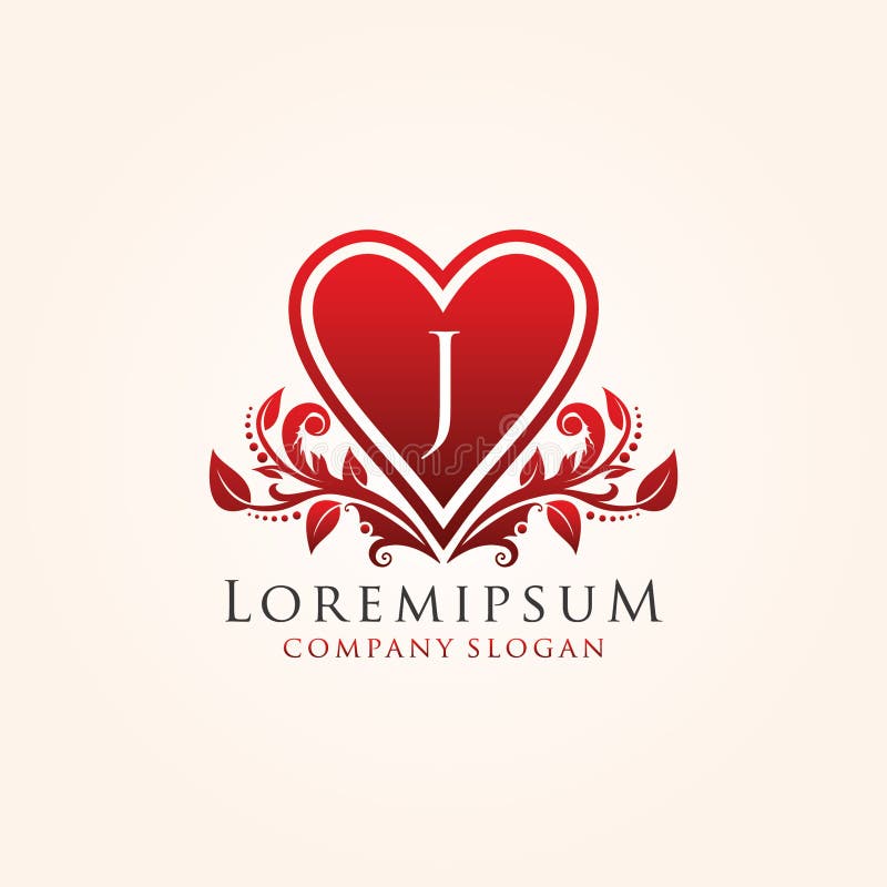 Red Romance Love C Letter Logo. Stock Illustration Illustration of