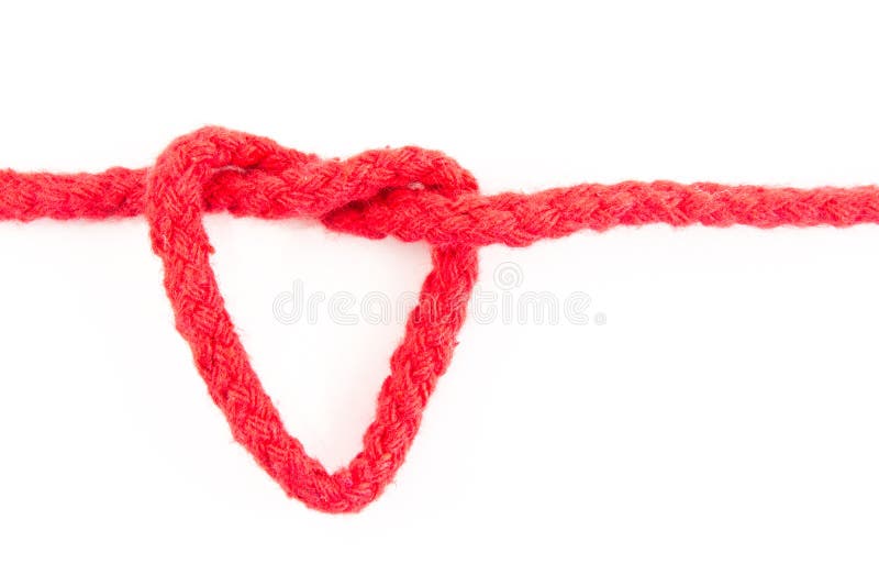 Red rope heart isolated