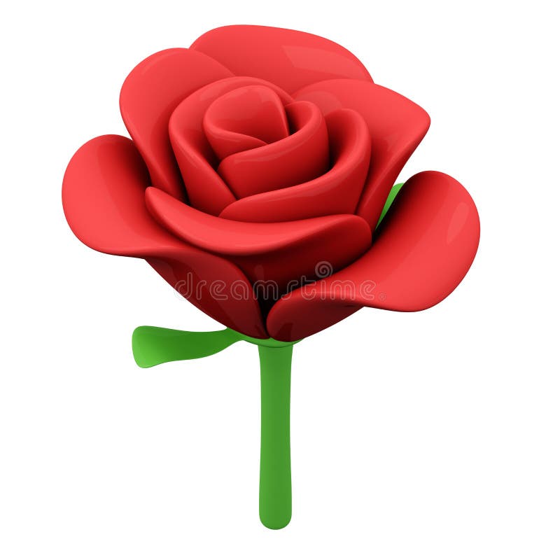 Red rose, 3d