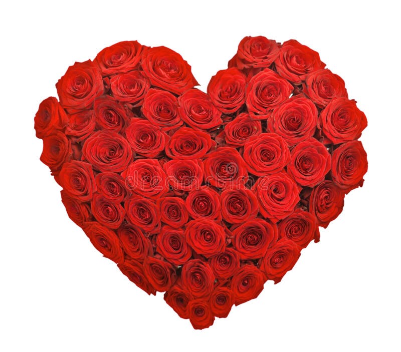 Red rose flower bouquet heart shape