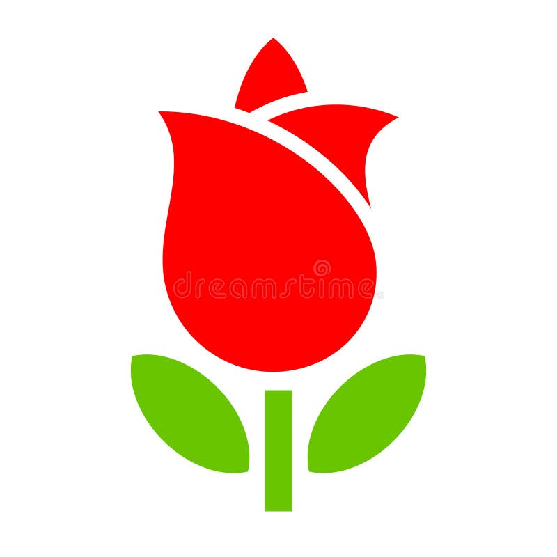 Red rose flower vector icon royalty free illustration