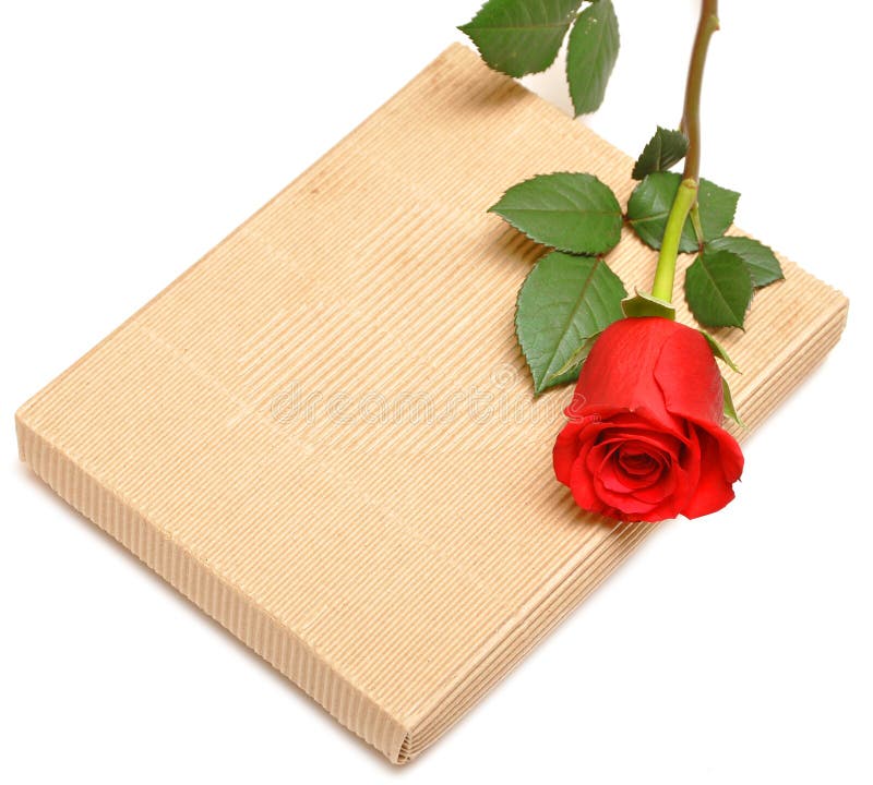 Red rose and gift box