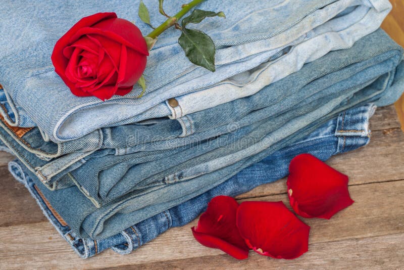 Red Rose Jeans Pocket Stock Photos Free & RoyaltyFree Stock Photos