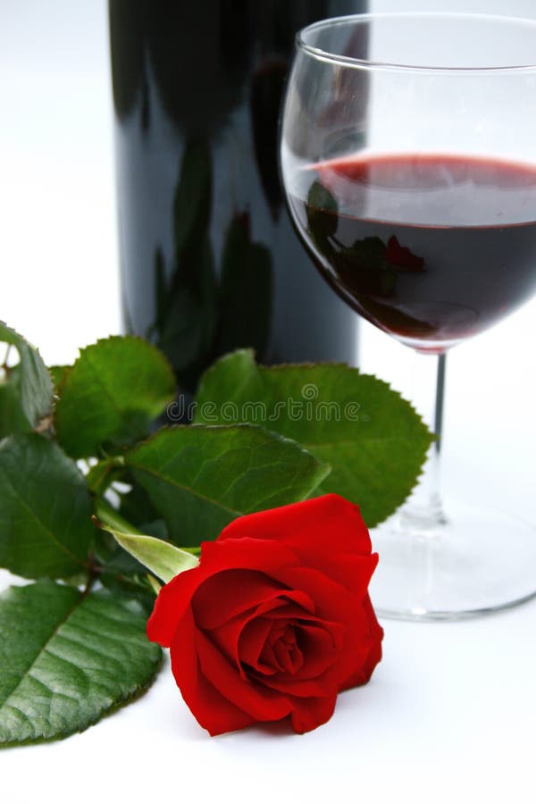 Red rose and wine