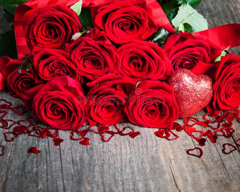 Red roses and hearts stock photo. Image of love, marriage - 107909518