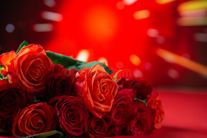 Happy Birthday Red Beautiful Flowers Roses Stock Photo 312842057