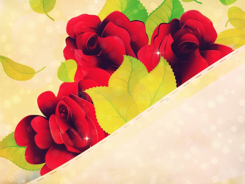 Red roses and ribbon