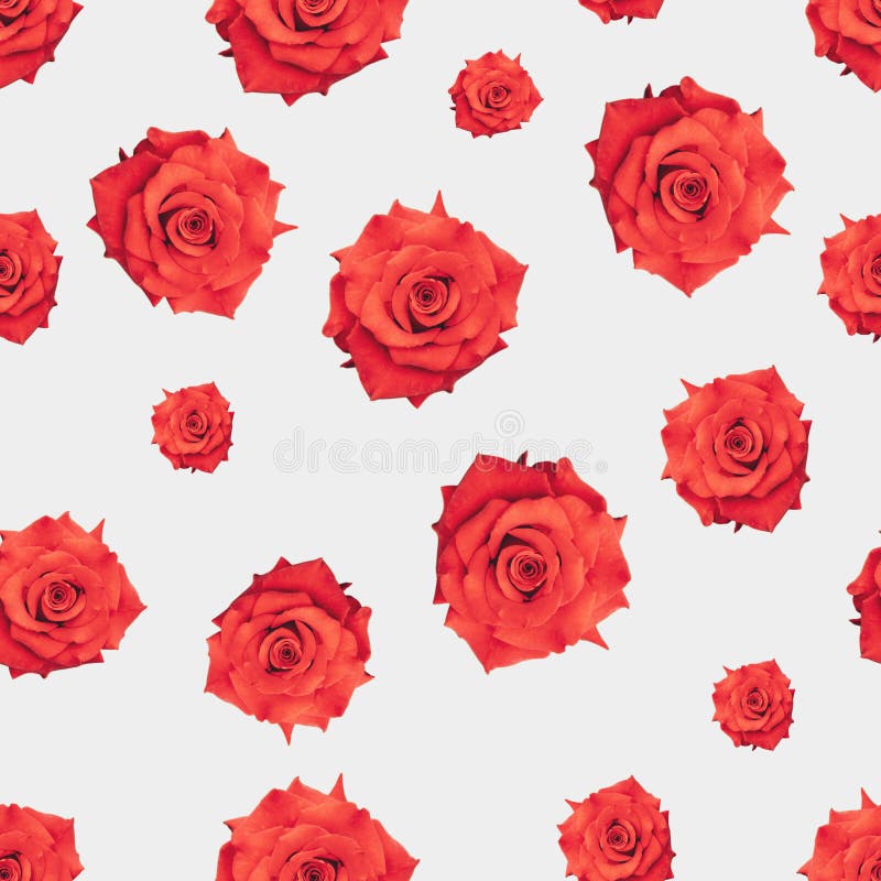 Red Roses Romantic Fabric Seamless ...