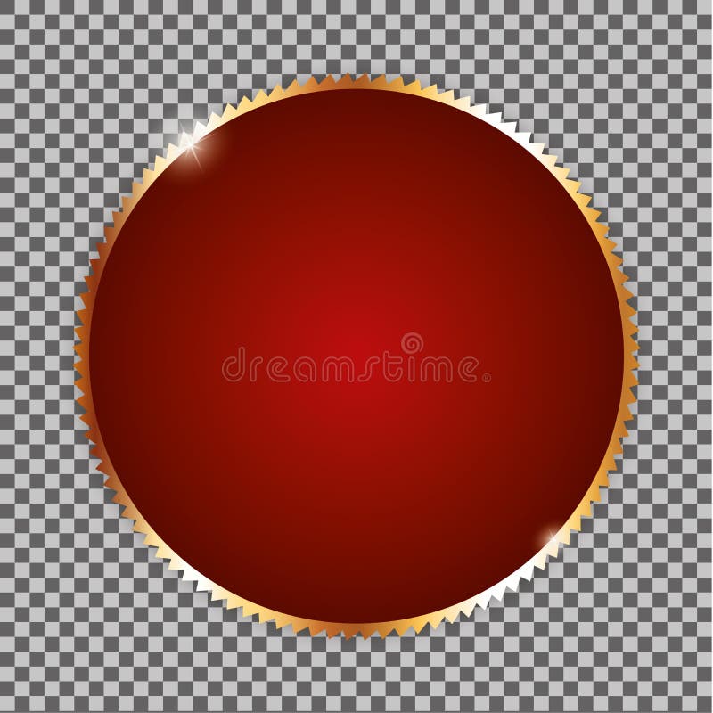Red Round Banner with Gold Metal Frame on Transparent Background Stock  Vector - Illustration of icon, eclipse: 207965420