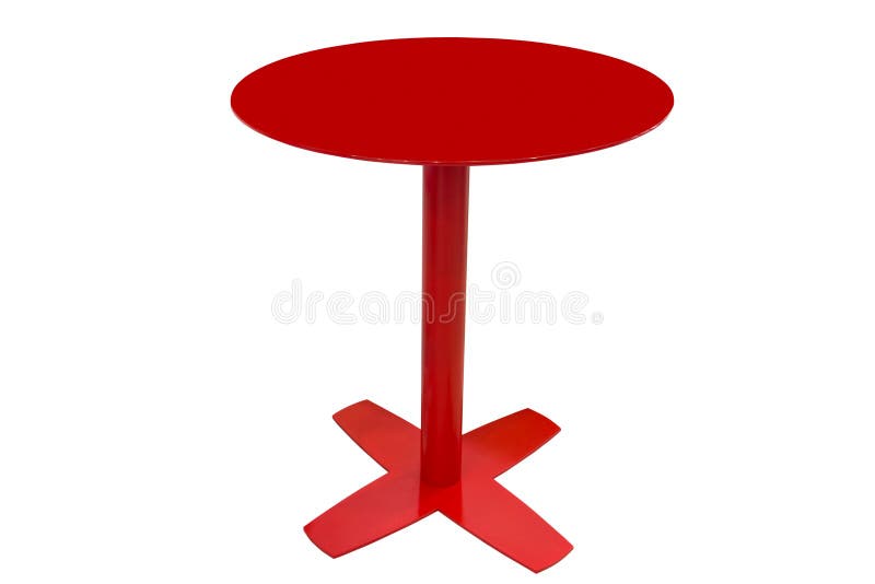 Red Round Kitchen Table Isolated on White Background Stock Photo Image of office, decoration