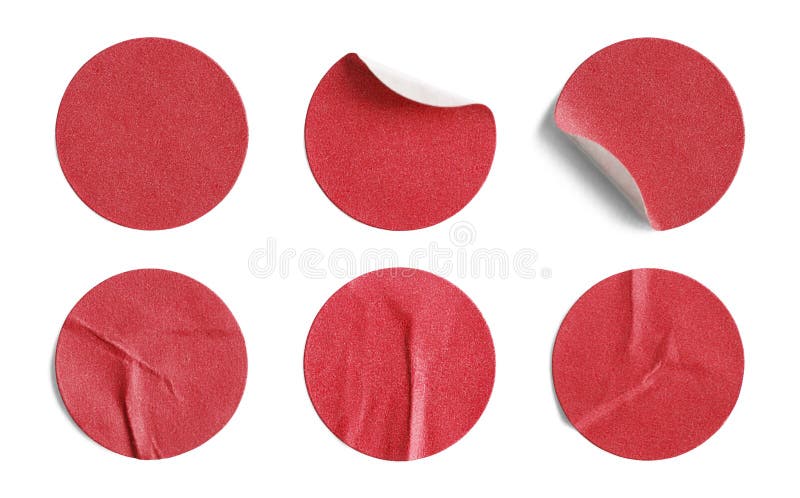 Red Round Stickers stock image. Image of curve, sticker - 42862659