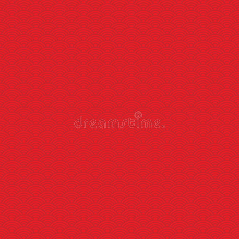 Red, rounded seamless unique background, vector illustration stock illustration