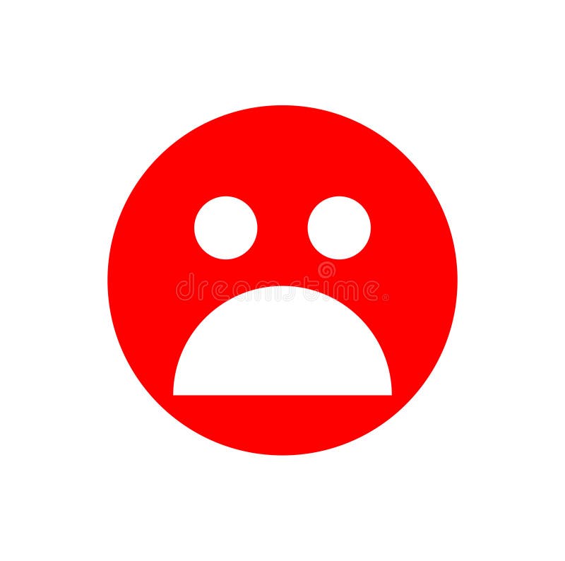 Red Sad Face Icon Illustration Stock Vector - Illustration of poll ...