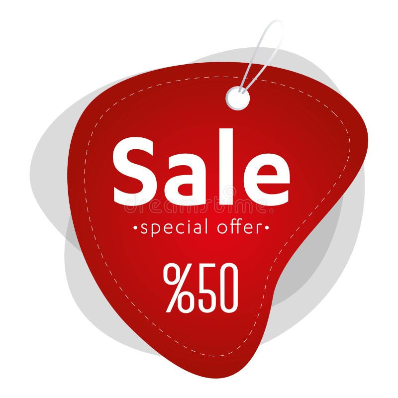 Red Sale Lable, shop isolated strickers, icons, signs, tag , illustrations set, shopping vector