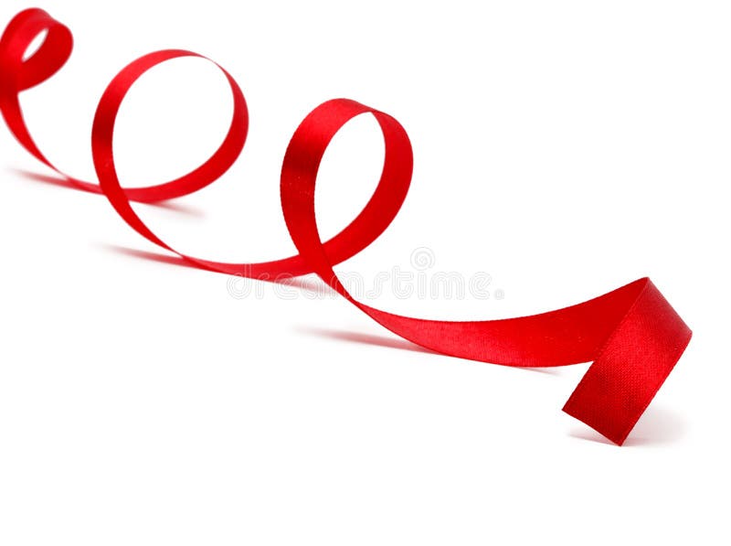 Red satin ribbon stock image
