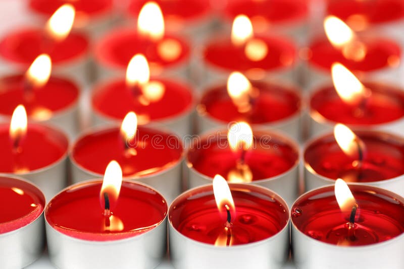 Red scented candles stock image. Image of wellness, glow 17327849
