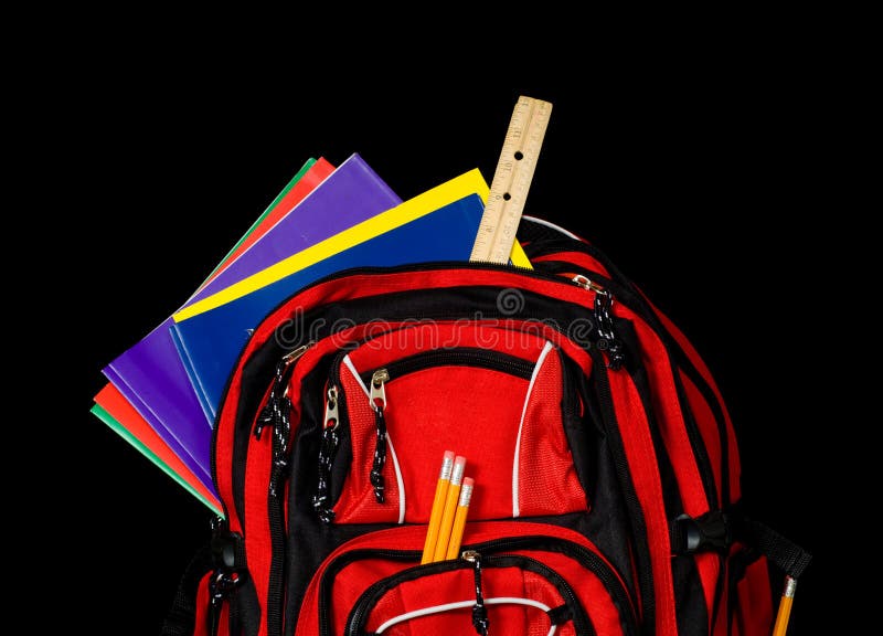 Red School Backpack stock photos