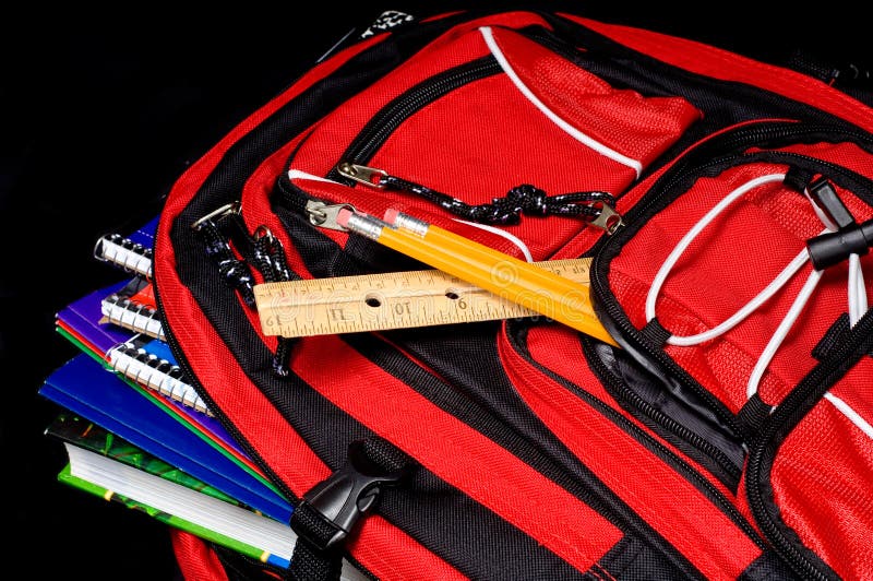 Red School Backpack royalty free stock images