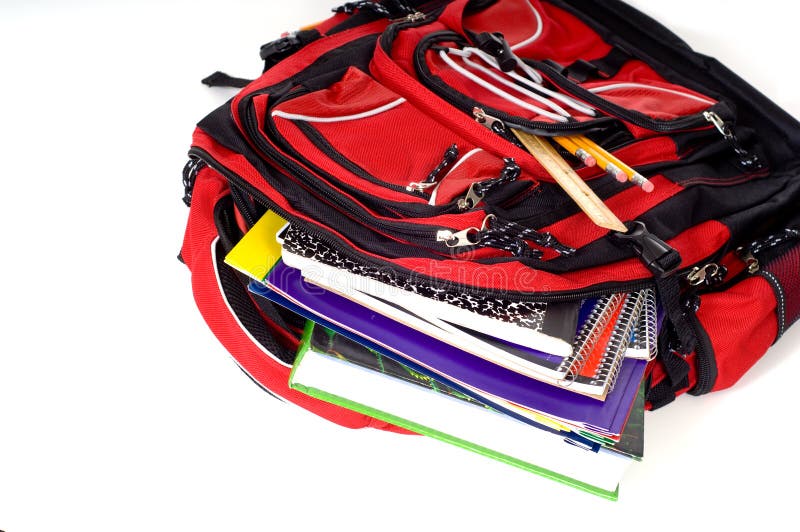 Red School Backpack royalty free stock photography