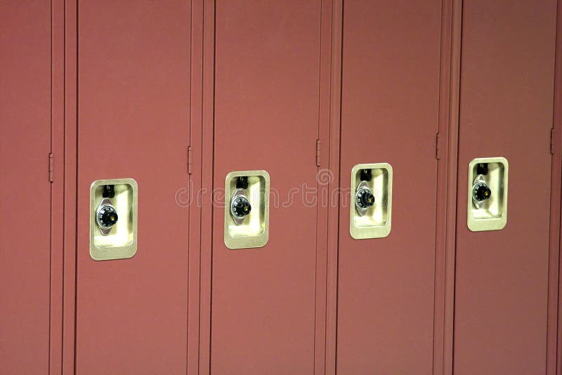Red School Lockers Picture. Image 8526304