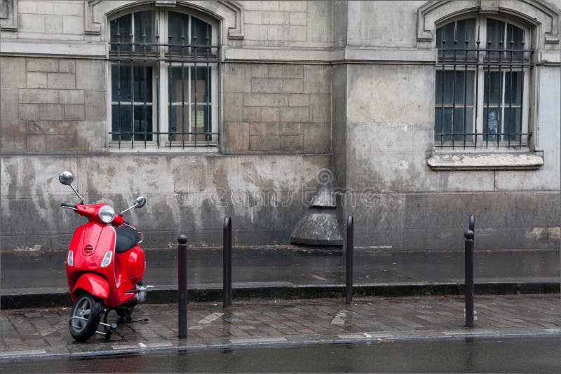 Red scooter