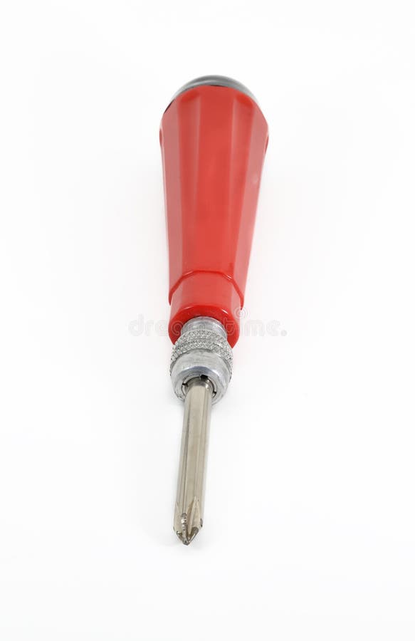 Red Screwdriver on white background