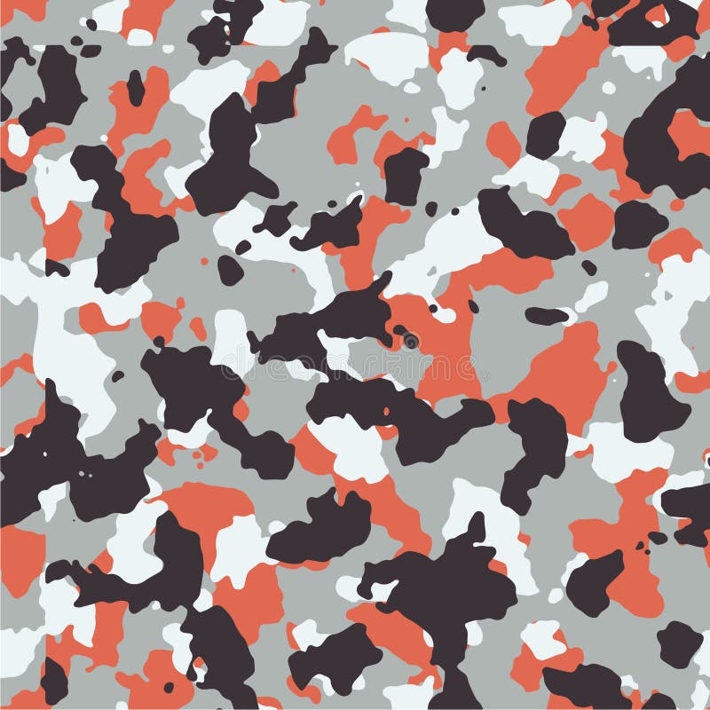 Military Camo Seamless Pattern. Camouflage in Red, Black and White