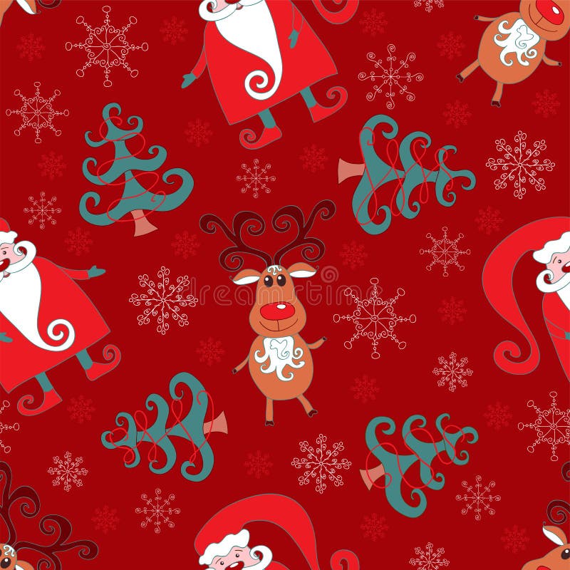 Red seamless christmas pattern 1.