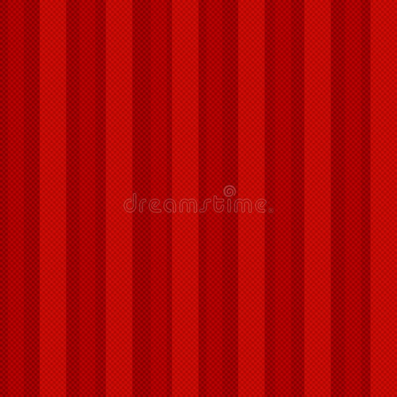 Red seamless geometric pattern with line pixel. Ca stock illustration