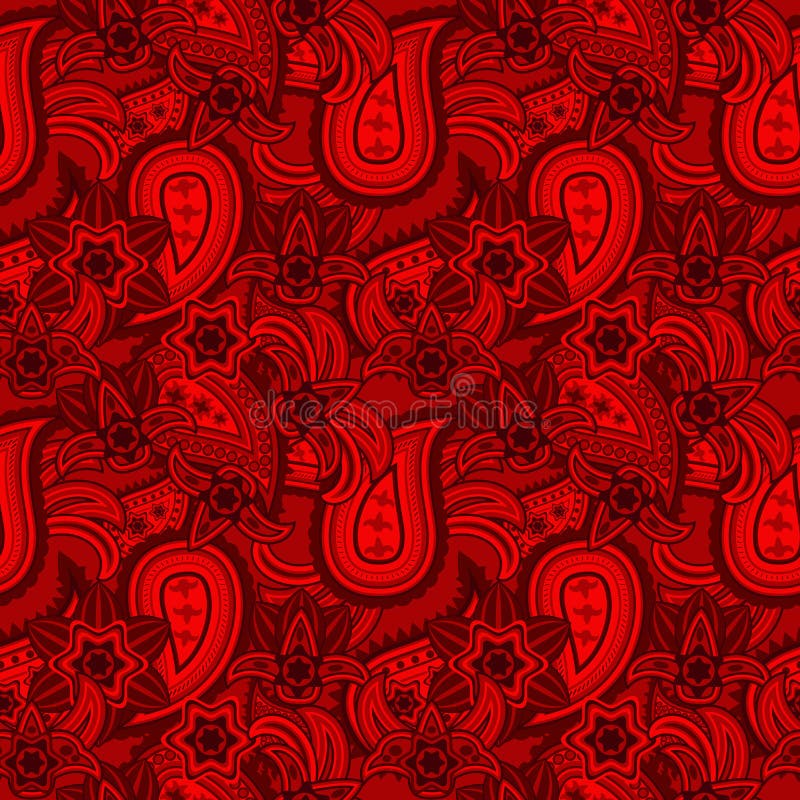 Red seamless paisley texture