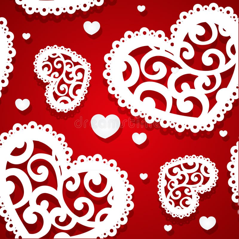 Seamless Pattern of Appliques of Hearts Valentine Stock Vector ...