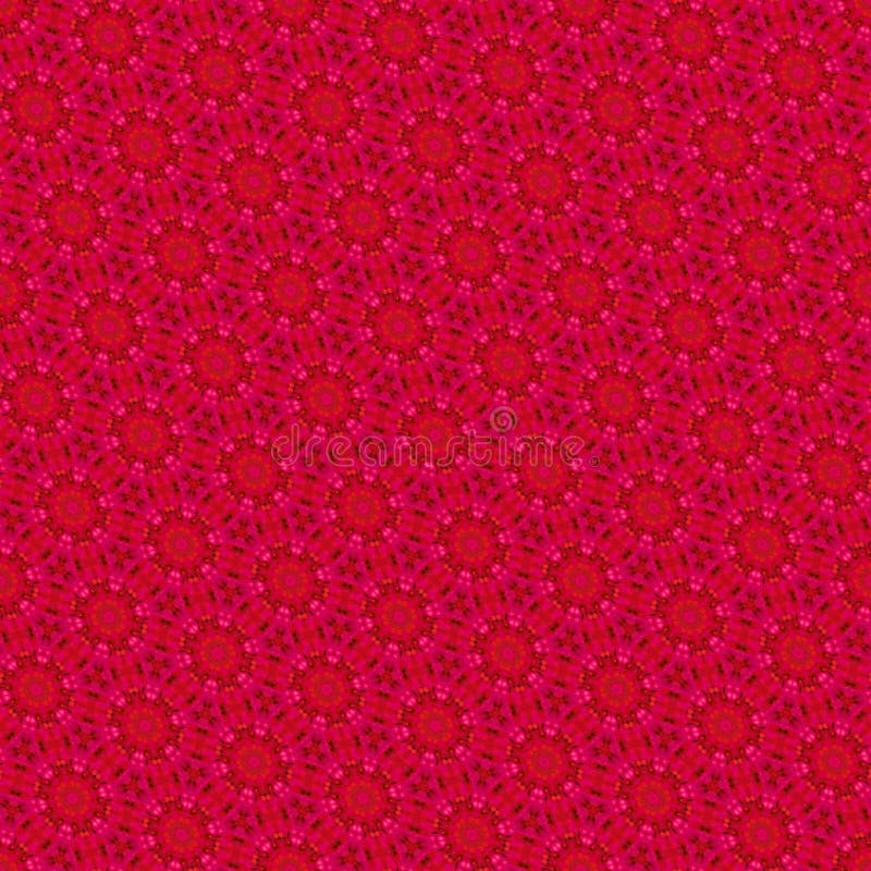 Red seamless regular kaleidoscopic fractal pattern royalty free illustration