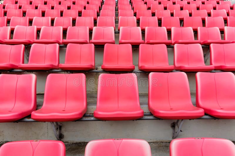 Red Seats in Football Stadium Stock Photo - Image of place, building ...