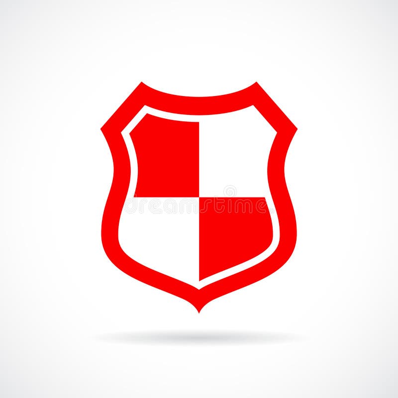 Red security shield vector icon vector illustration