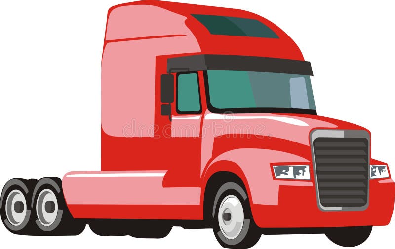 Red semi trailer truck stock vector. Illustration of illustrated  31626287