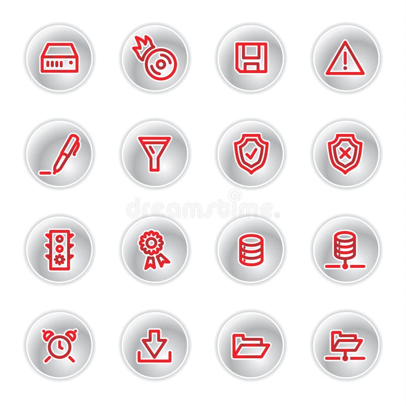 Red server icons vector illustration