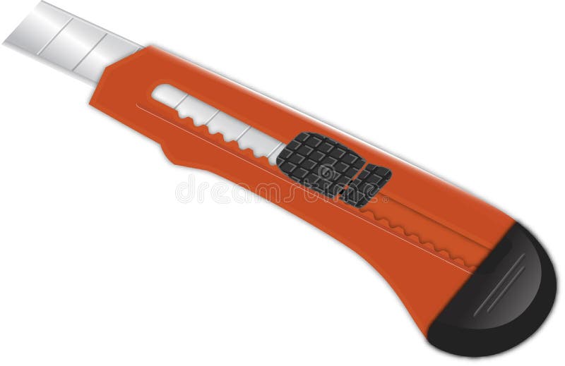 Red Sharp Cutter Paper Knife Stock Vector - Illustration of slice