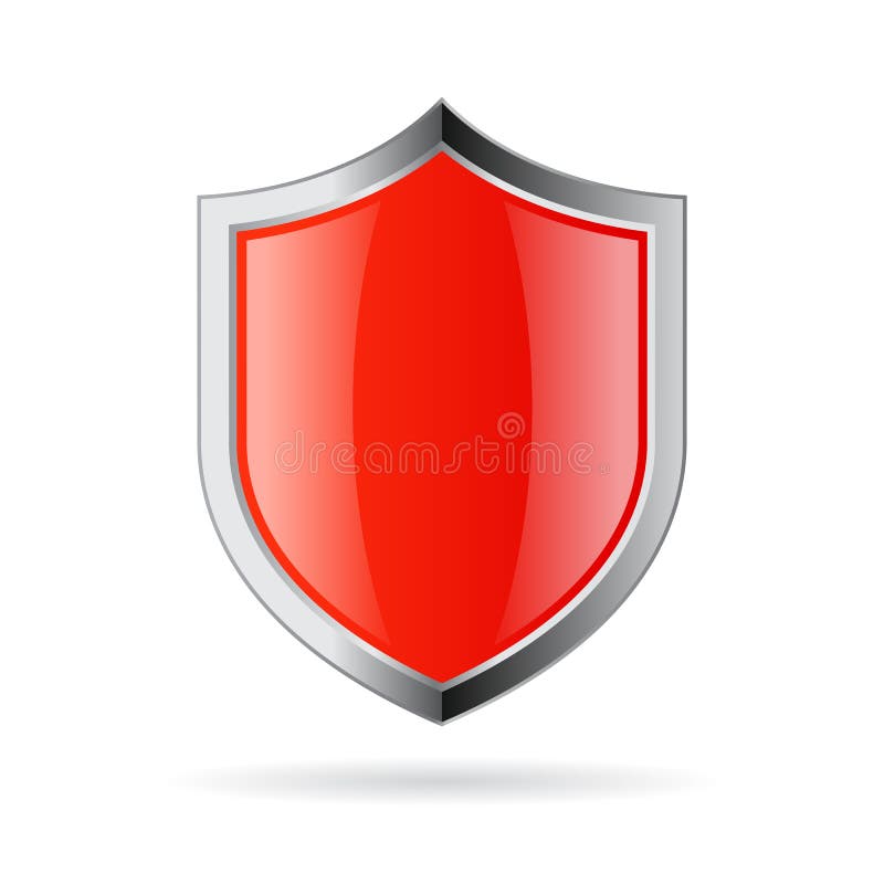 Red shield vector icon vector illustration