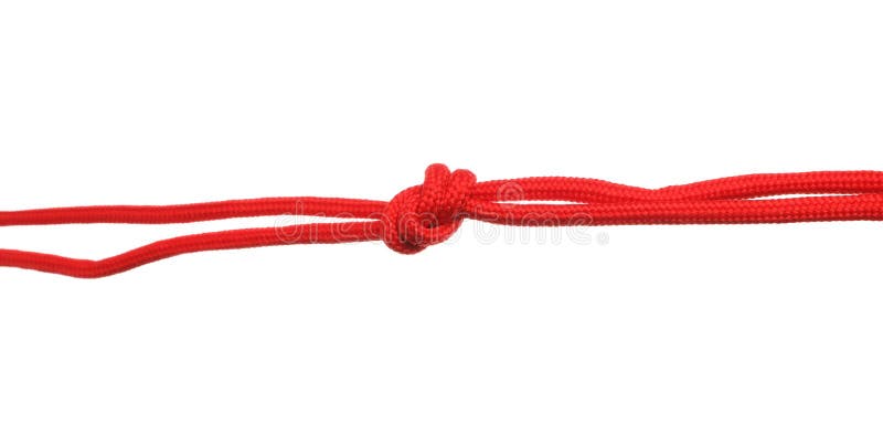 Red Shoe Laces Tied in Knot Isolated on White Stock Photo - Image of ...