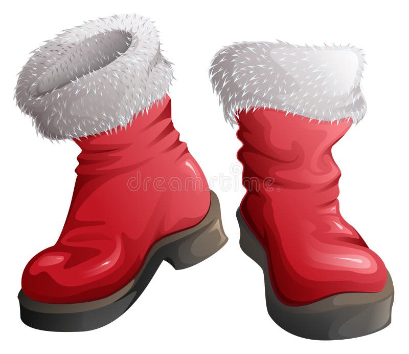 Red Shoes Santa Claus. Christmas Clothing Accessories Stock Vector ...