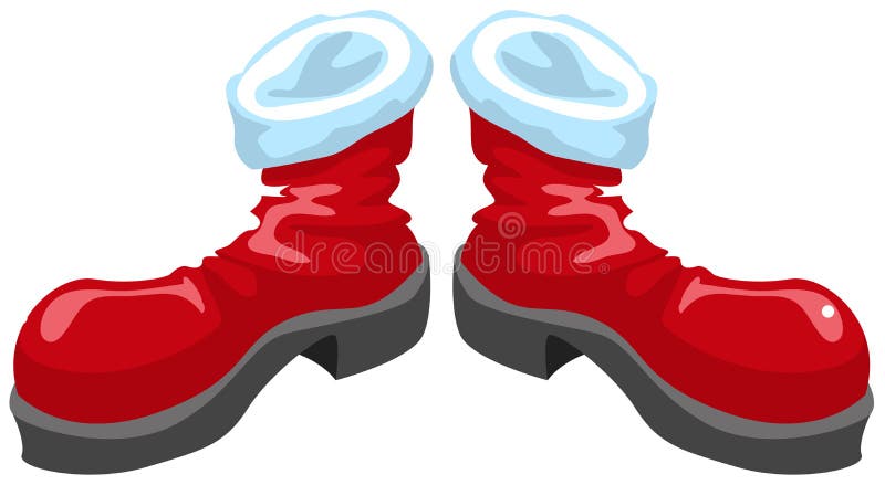 Red Shoes Santa Claus. Christmas Clothing Accessories Stock Vector