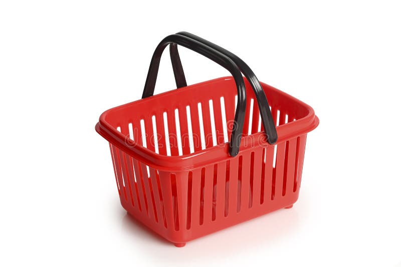 Red shopping basket stock image. Image of closeup, store 247699593
