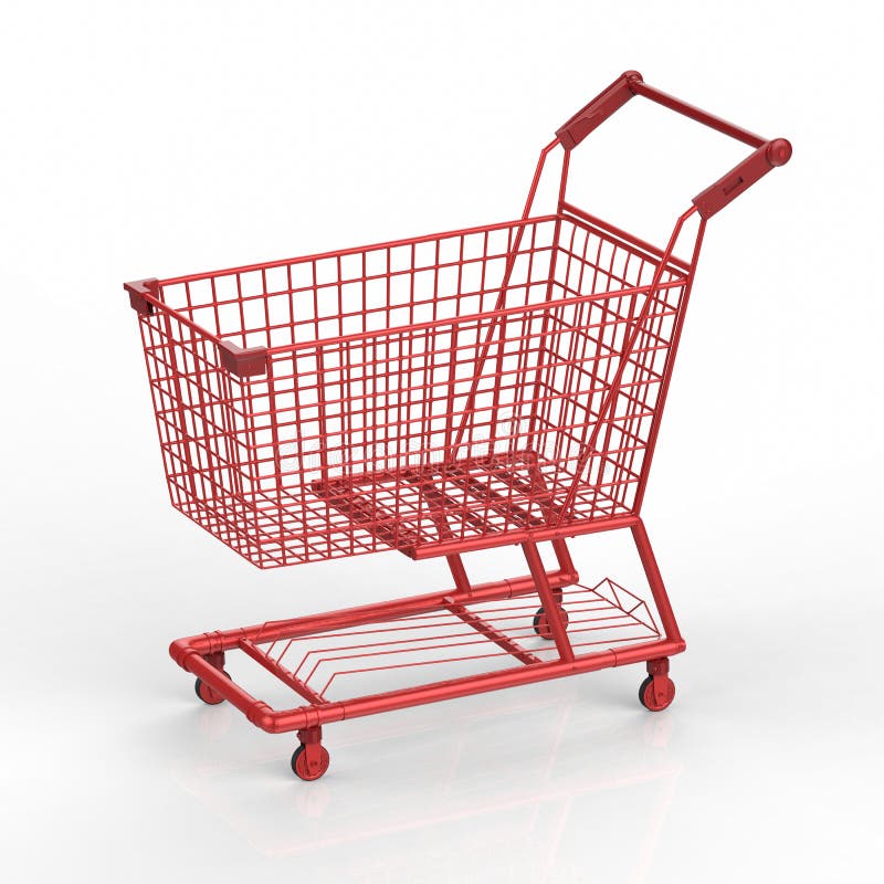 Red shopping cart stock photo. Image of retail, supermarket 82134664