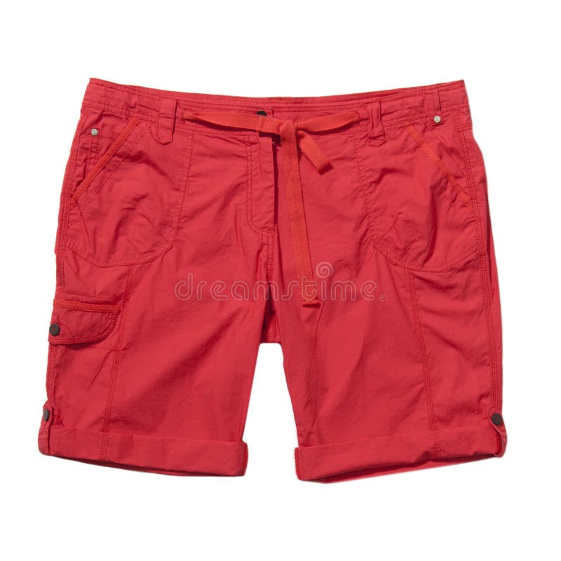 Red Shorts Isolated on White Stock Photo - Image of isolated, bermuda ...