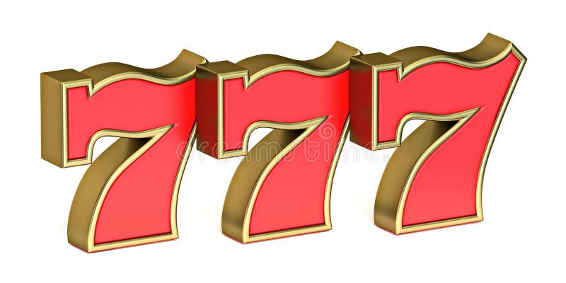 Red 777 sign 3D stock illustration. Illustration of jackpot - 213924024